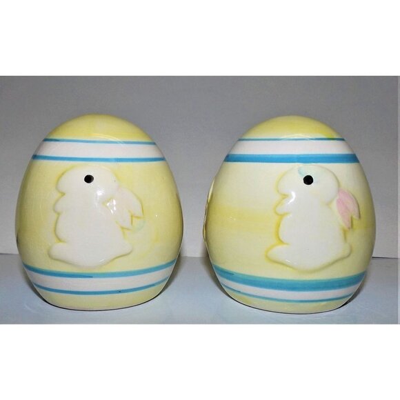 Set of two ceramic eggs with bunnies, Spring, Easter, Decor, rabbit - Picture 2 of 6